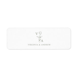 Minimalist Sage Green Elegant Modern Return Addres Return Address Label