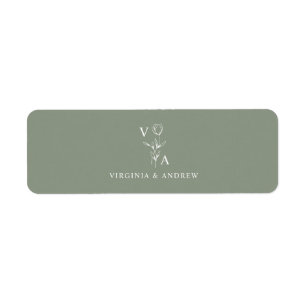 Minimalist Sage Green Elegant Modern Return Addres Return Address Label