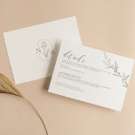 Minimalist Sage Green Elegant Wedding Details Enclosure Card<br><div class="desc">Minimalist Sage Green Elegant Wedding Details Enclosure Card. Monogram at the back.</div>