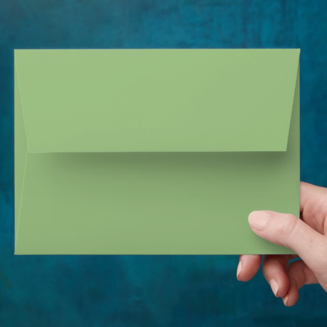 Minimalist Sage Green Envelope to Match Invitation (Hand)