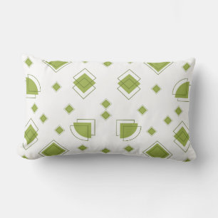 Minimalist Sage Green Geometric Pattern Lumbar Cushion