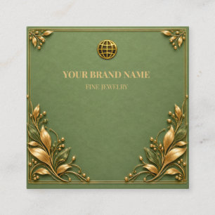 Minimalist Sage Green Gold Necklace Card