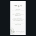 Minimalist Sage Green Modern Boho Wedding Monogram Menu<br><div class="desc">Elevate your reception with this Minimalist Sage Green Modern Boho Wedding Menu. Features elegant details and a customisable monogram at the back for a chic and personal touch!</div>