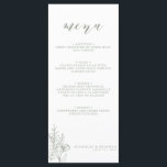 Minimalist Sage Green Modern Boho Wedding Monogram Menu<br><div class="desc">Elevate your reception with this Minimalist Sage Green Modern Boho Wedding Menu. Features elegant details and a customisable monogram at the back for a chic and personal touch!</div>