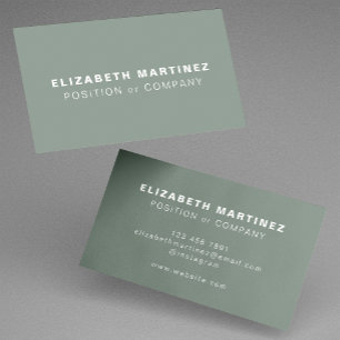 Minimalist Sage Green Modern Professional Custom Business Card