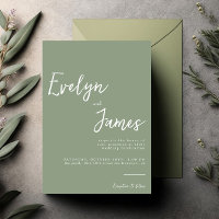 Minimalist Sage Green Modern Unique Wedding