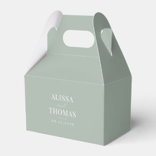 Minimalist Sage Green Modern Wedding Favour Box