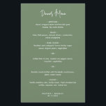 Minimalist Sage Green Modern Wedding Menu<br><div class="desc">Modern sage green wedding menu featuring a simple design with the header in an elegant script typography and your menu in a minimalist sans serif font.  This chic wedding menu works well with any style of wedding.</div>