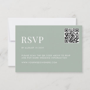 Minimalist Sage Green Modern Wedding RSVP Card