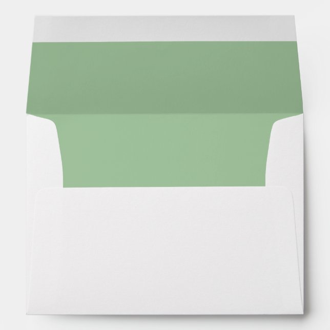 Minimalist Sage Green Monogram Note Card Envelope (Back (Bottom))