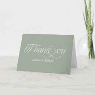 Minimalist Sage Green Photo Thank You Card