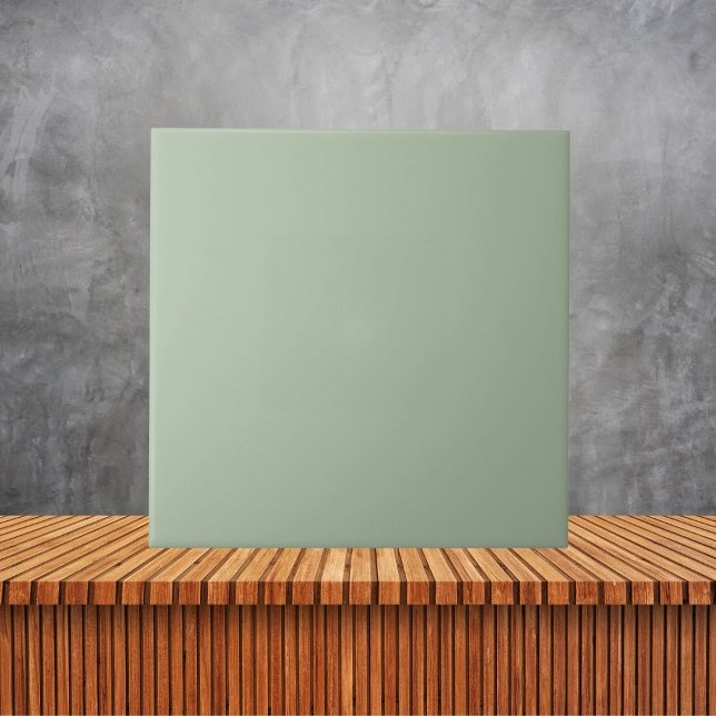 Minimalist Sage Green Plain Solid Colour   Ceramic Tile (Creator Uploaded)