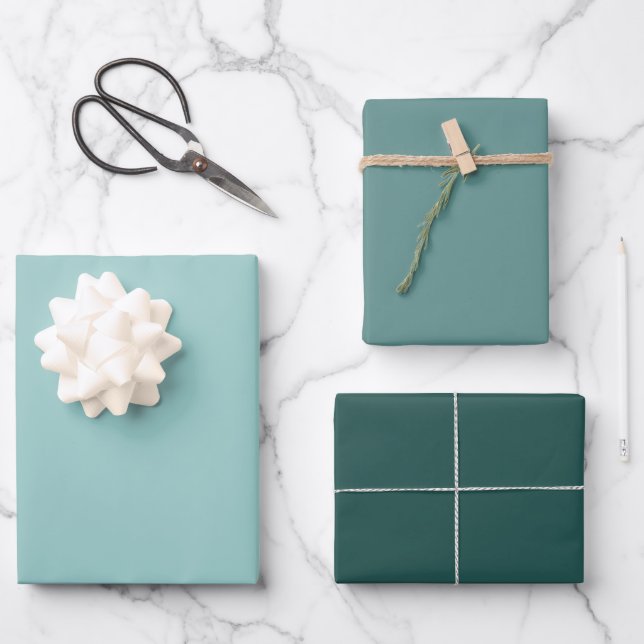 Minimalist sage Green Plain Solid Colours Simple  Wrapping Paper Sheet (Front)
