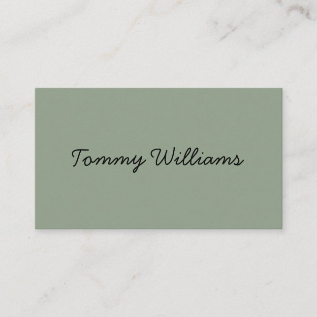 Minimalist Sage Green Professional Simple Business Card (Front)