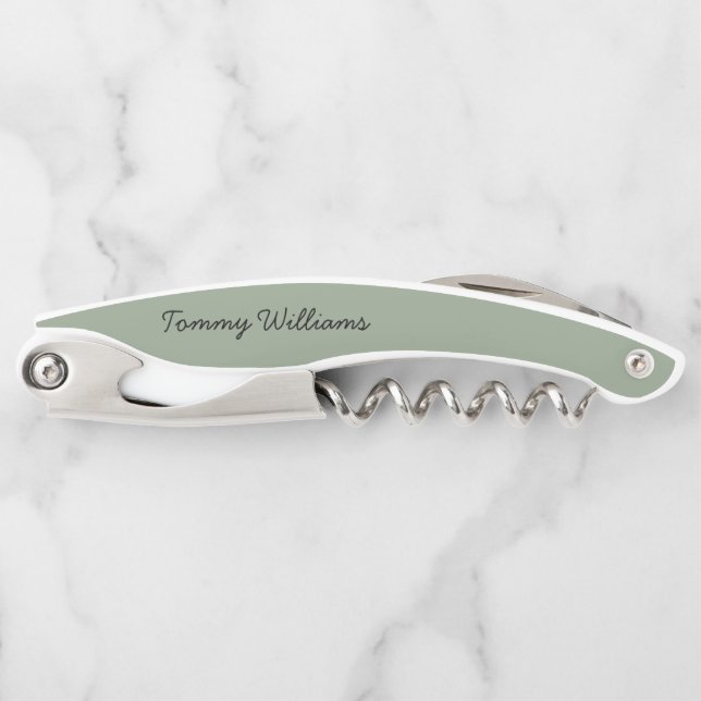 Minimalist Sage Green Professional Simple Corkscrew (Front)