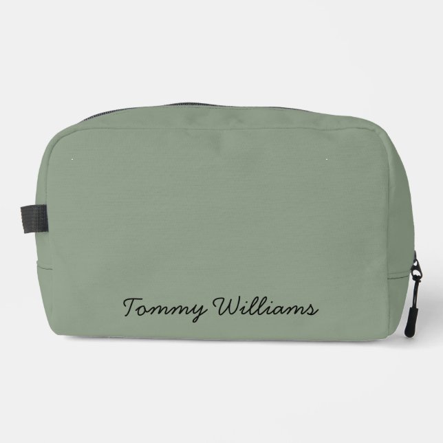 Minimalist Sage Green Professional Simple Dopp Kit (Front)