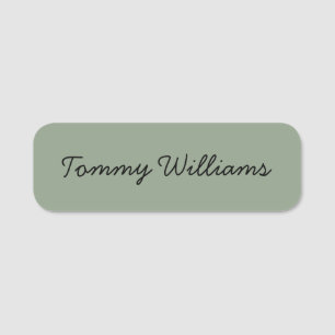 Minimalist Sage Green Professional Simple Name Tag