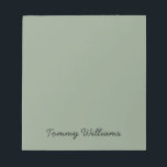 Minimalist Sage Green Professional Simple Notepad<br><div class="desc">These notes can be used for anything from thank you's to to-do lists, they can be used in the office or at home to remind. These simple, minimalist can be personalised to include a name or any text of your choice. If you don't want any text and would prefer just...</div>