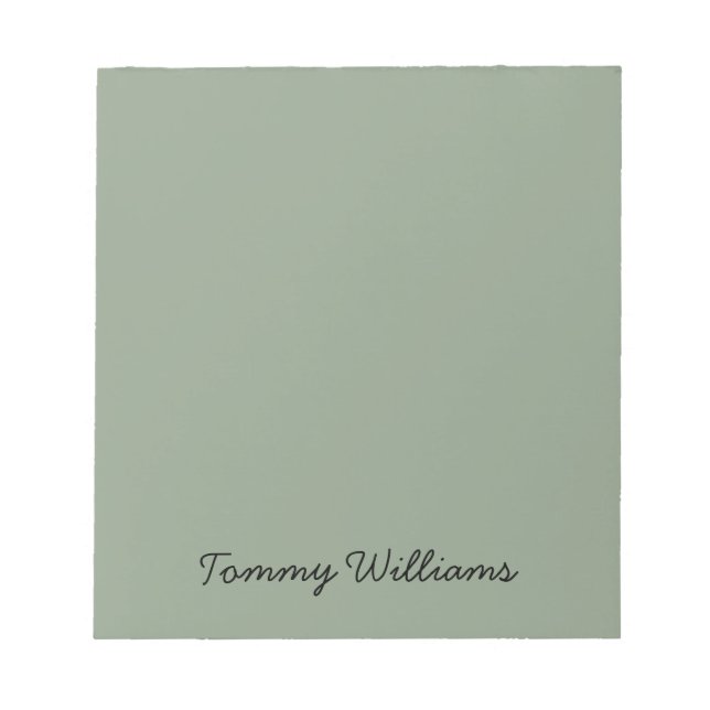 Minimalist Sage Green Professional Simple Notepad (Front)