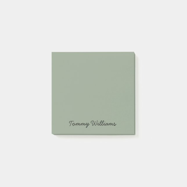 Minimalist Sage Green Professional Simple Post-it Notes (Front)