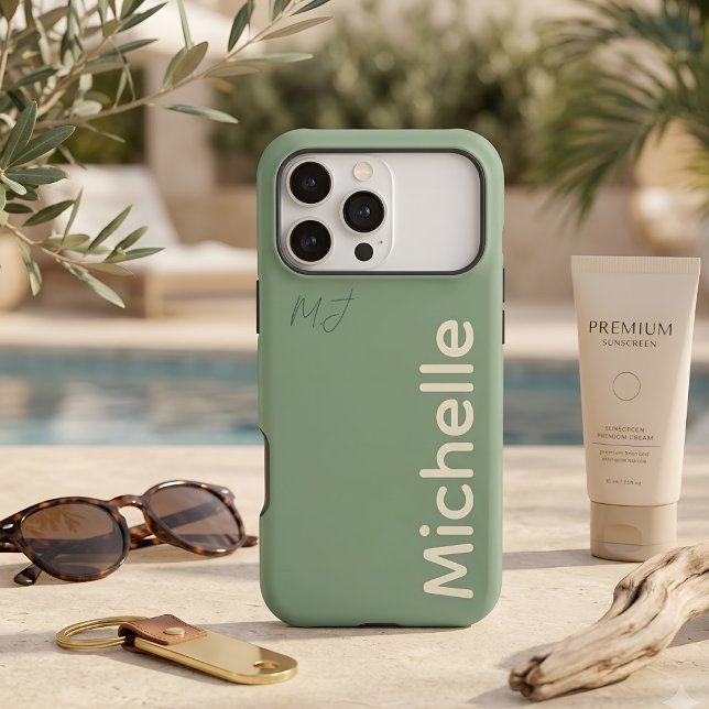 Minimalist Sage Green & Sand Monogram Custom Name (Creator Uploaded)