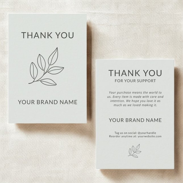 Minimalist Sage Green Small Business Thank You Card (Creator Uploaded)
