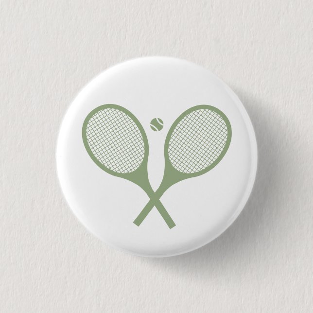 Minimalist Sage Green Tennis Racquets Ball     3 Cm Round Badge (Front)