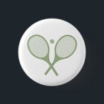Minimalist Sage Green Tennis Racquets Ball     3 Cm Round Badge<br><div class="desc">Classic and elegant, sage green Tennis Rackets. Gift for a tennis player, sage racquet tennis match on a white background. Personalised Gift for a tennis player. Trendy tennis players' home decor. Trendy modern tennis player gifts. Cool retro modern gift for your school tennis coach or school tennis team! Tennis player...</div>