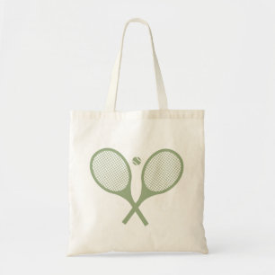 Minimalist Sage Green Tennis Racquets Ball    Tote Bag