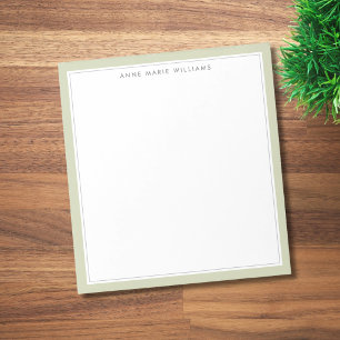 Minimalist Sage Green Two Border Name Notepad