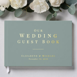 Minimalist Sage Green Wedding Guest Book