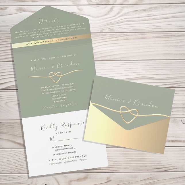 Minimalist Sage Green Wedding Invitation (Creator Uploaded)