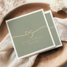Minimalist Sage Green Wedding Napkins