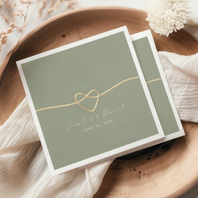 Minimalist Sage Green Wedding Napkins (Creator Uploaded)