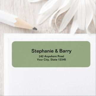 Minimalist Sage Green Wedding Return Address Label