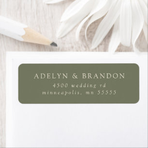 Minimalist Sage Green Wedding Return Address Label