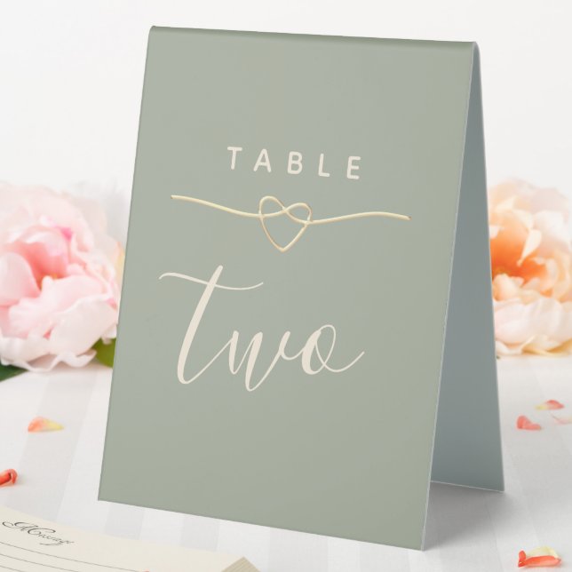 Minimalist Sage Green Wedding Table Number (In SItu (Wedding))