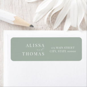Minimalist Sage Modern Wedding Return Address Return Address Label