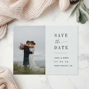 Minimalist Sage Photo Save the Date Postcard