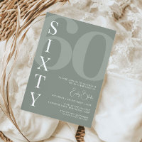 Minimalist Sage Sixty 60th Birthday Party