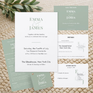 Minimalist Sage Small 2 RSVP Card | QR Code