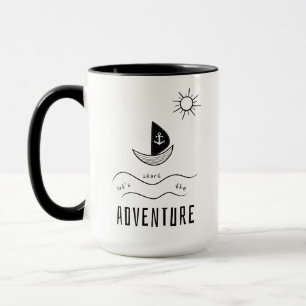 Minimalist Sailboat Adventure Mug