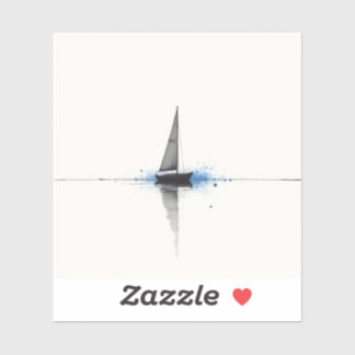Minimalist Sailboat Watercolor and Ink Paintings