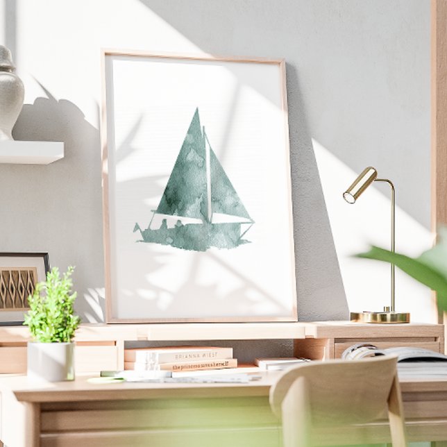 Minimalist Sailing Boat Watercolour Art Print (Creator Uploaded)