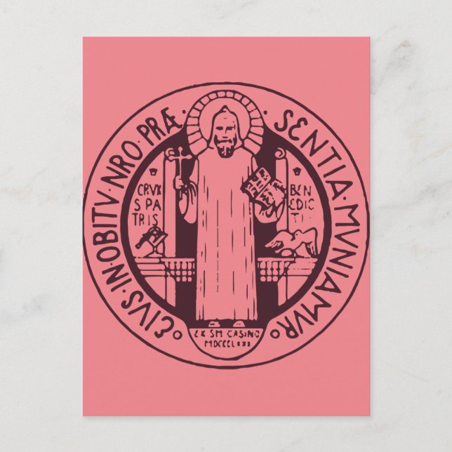 Minimalist Saint Benedict Medal Symbol Art Postcard (Front)