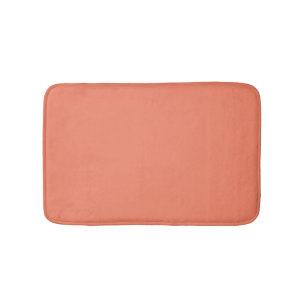 Minimalist salmon solid plain elegant modern chic bath mat