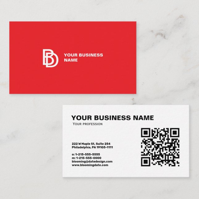 Minimalist Sample Business Card Template – Modern  (Front/Back)