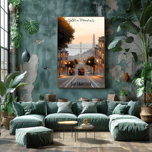 Minimalist San Francisco Skyline California Art Poster