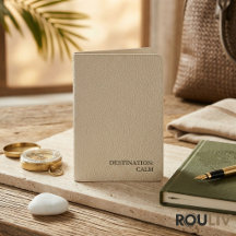 Minimalist Sand Faux Leather Passport Holder 