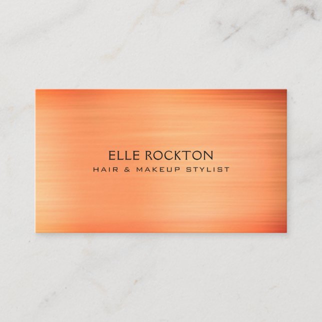 Minimalist Sangria Sunset Orange Business Card (Front)